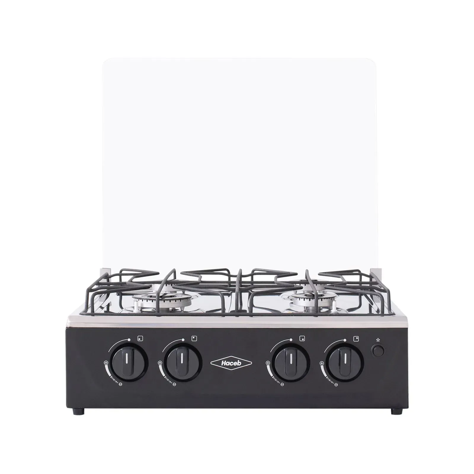 Estufa de Mesa Haceb 4 Puestos Gas Propano AVELLANA Vidrio Negra img #1