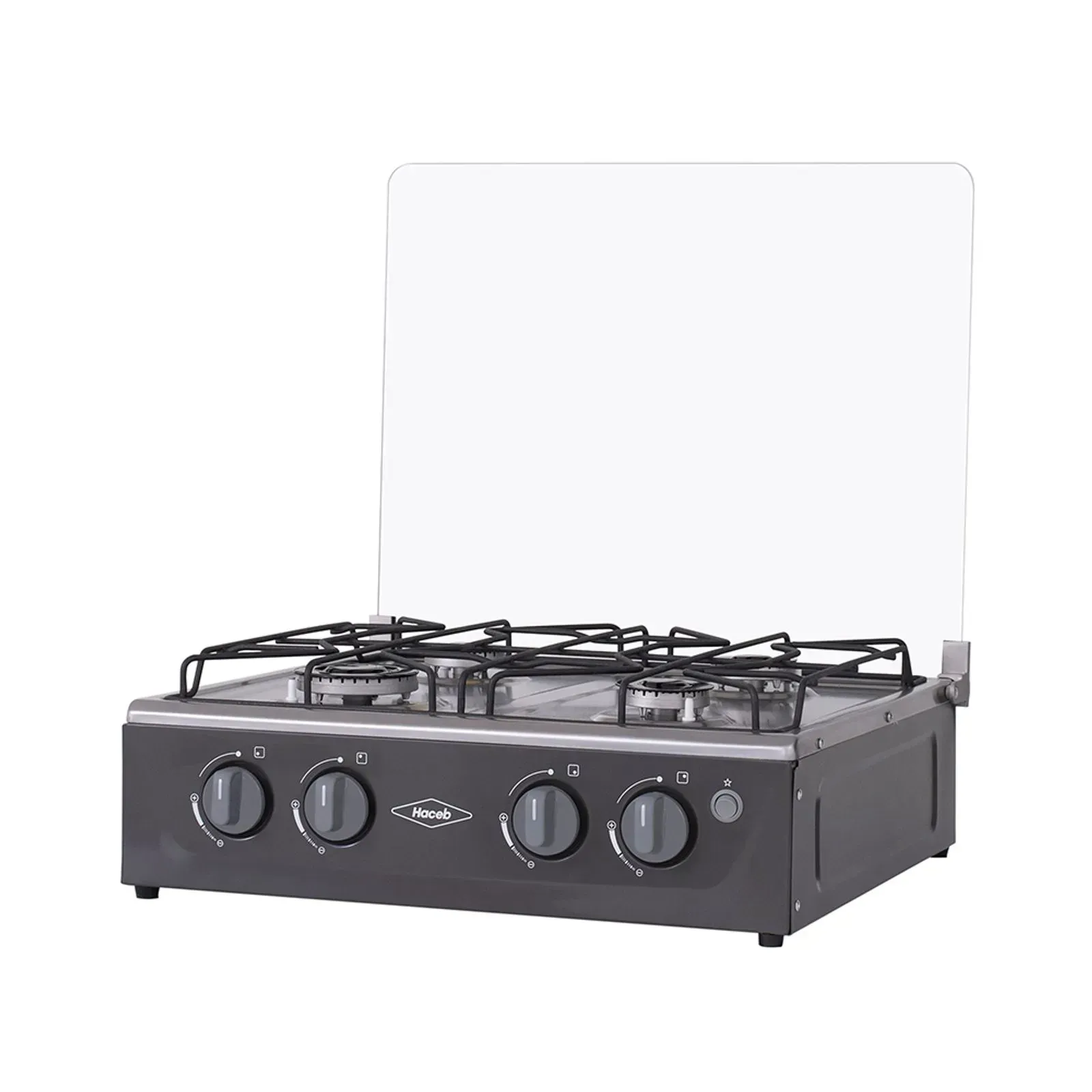 Estufa de Mesa Haceb 4 Puestos Gas Natural AVELLANA Vidrio Plata img #3