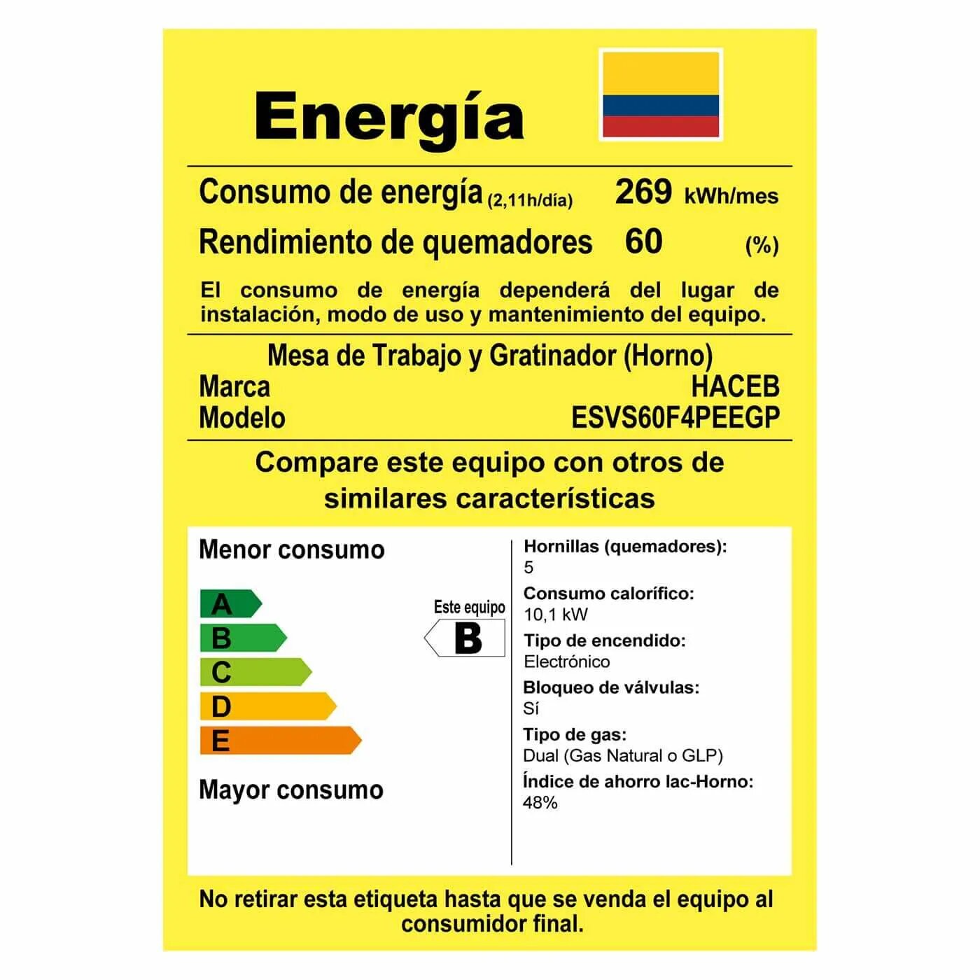 Estufa de Piso Haceb 4 Puestos Gas Propano Oregano 60-VF Gris img #9