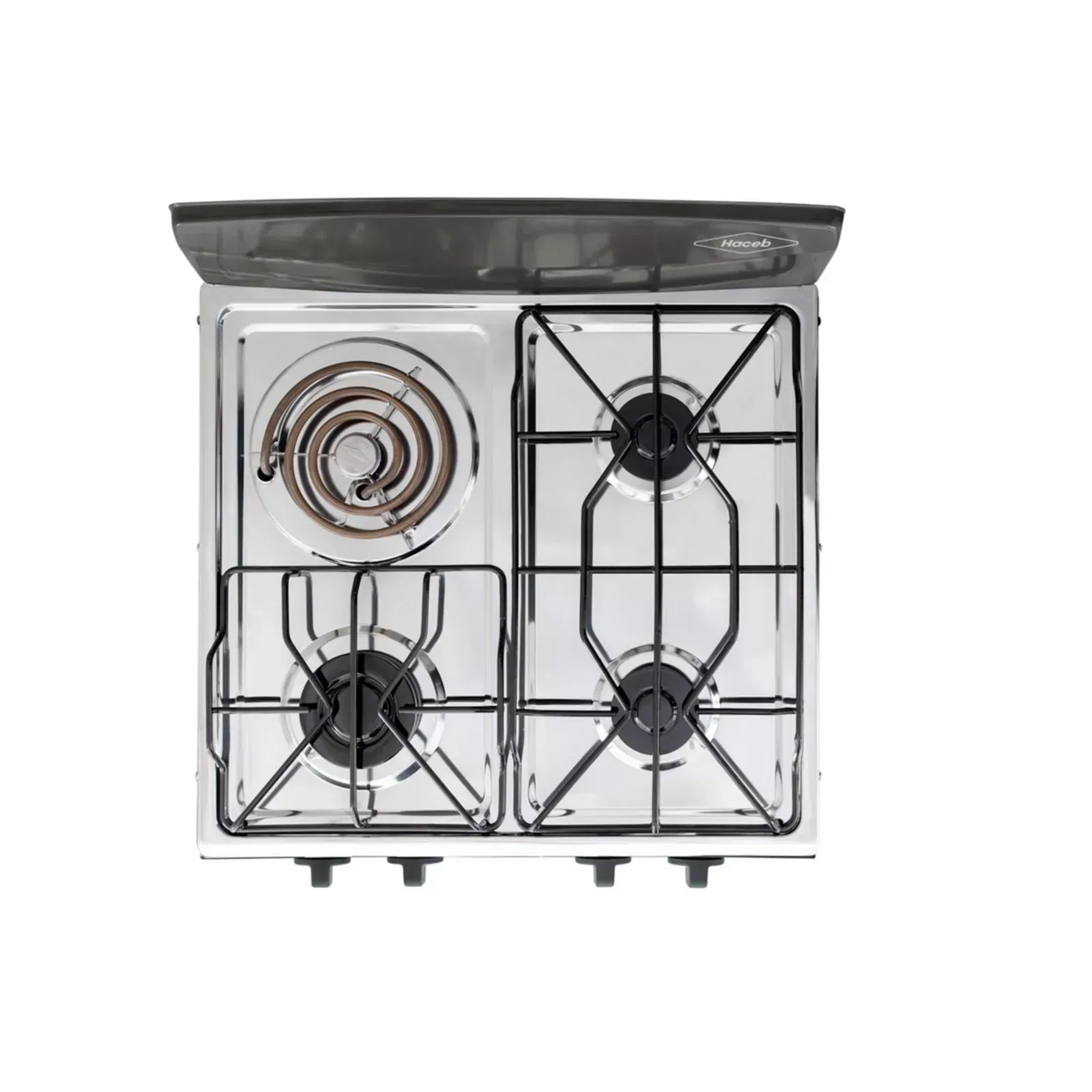 Estufa de Mesa Haceb 4 Puestos Gas Propano Torre Mixta 3x1 AVELLANA Plata img #4