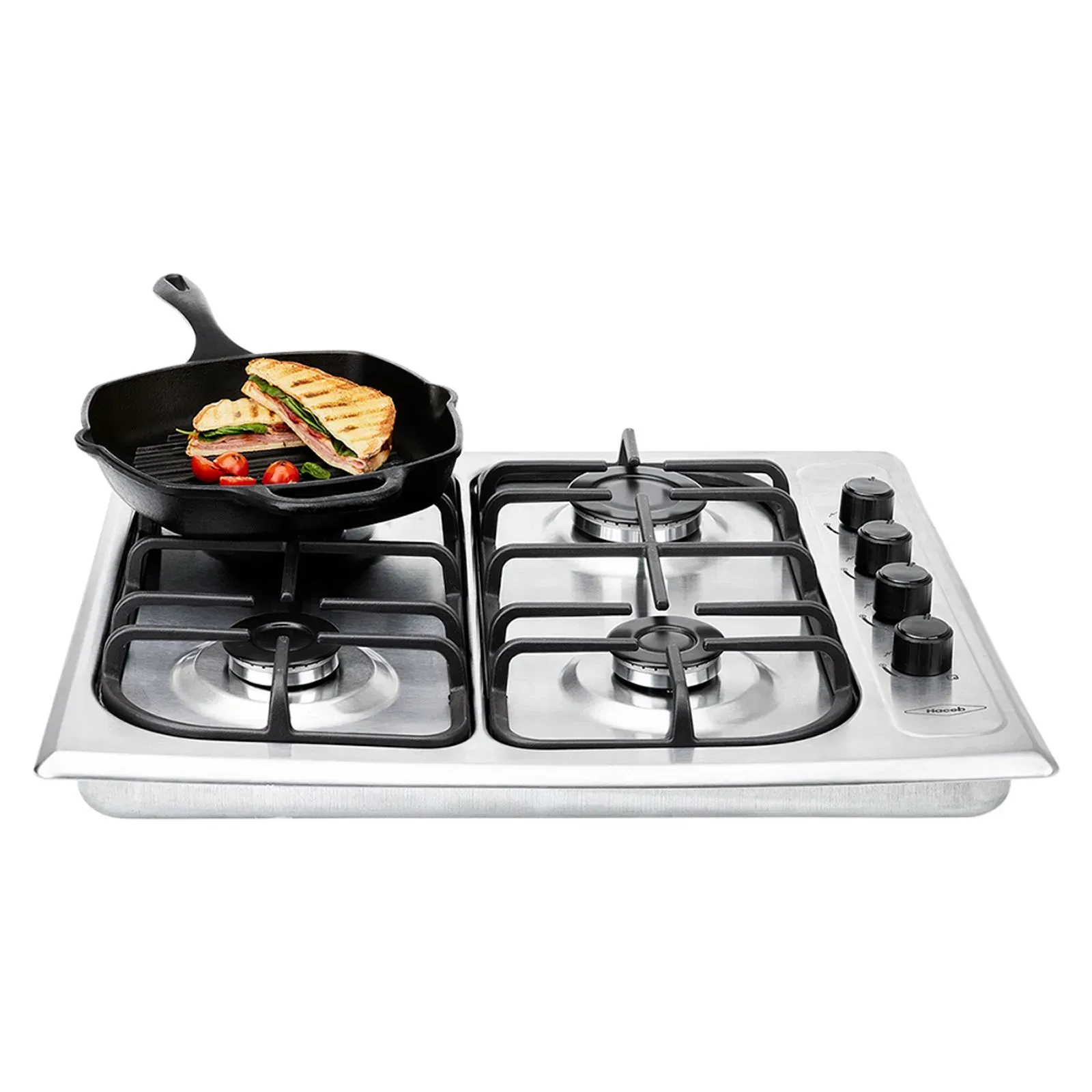 Estufa de Empotrar Haceb Sesamo 4 Puestos 60 cm Triple Llama Gas Propano Inox img #5