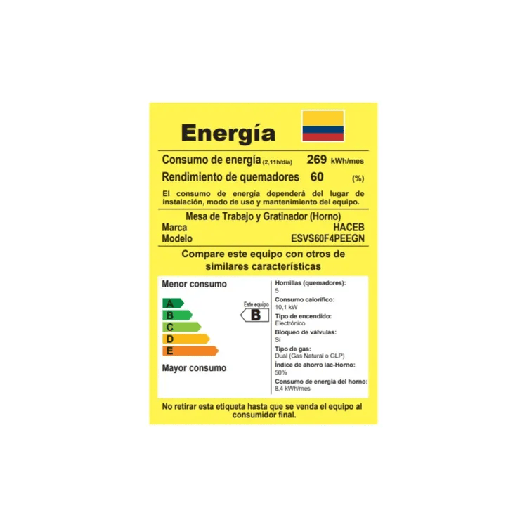 Estufa de Piso Haceb 4 Puestos Con Horno Gas Natural 60-VF Negro img #8