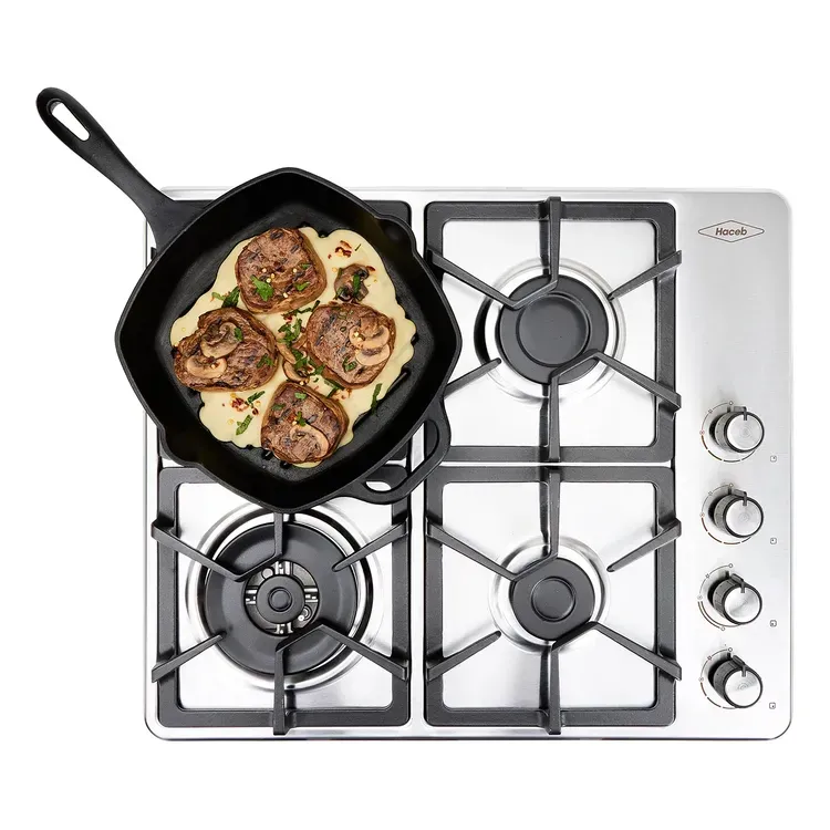 Estufa de Empotrar Haceb 4 Puestos 60 cm Gas Natural Fogón Dual Inox img #9