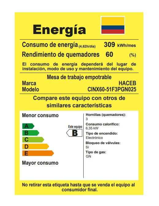 Estufa de Empotrar Haceb 60 cm 3 Puestos Gas Natural Mixta 120V Inox img #11
