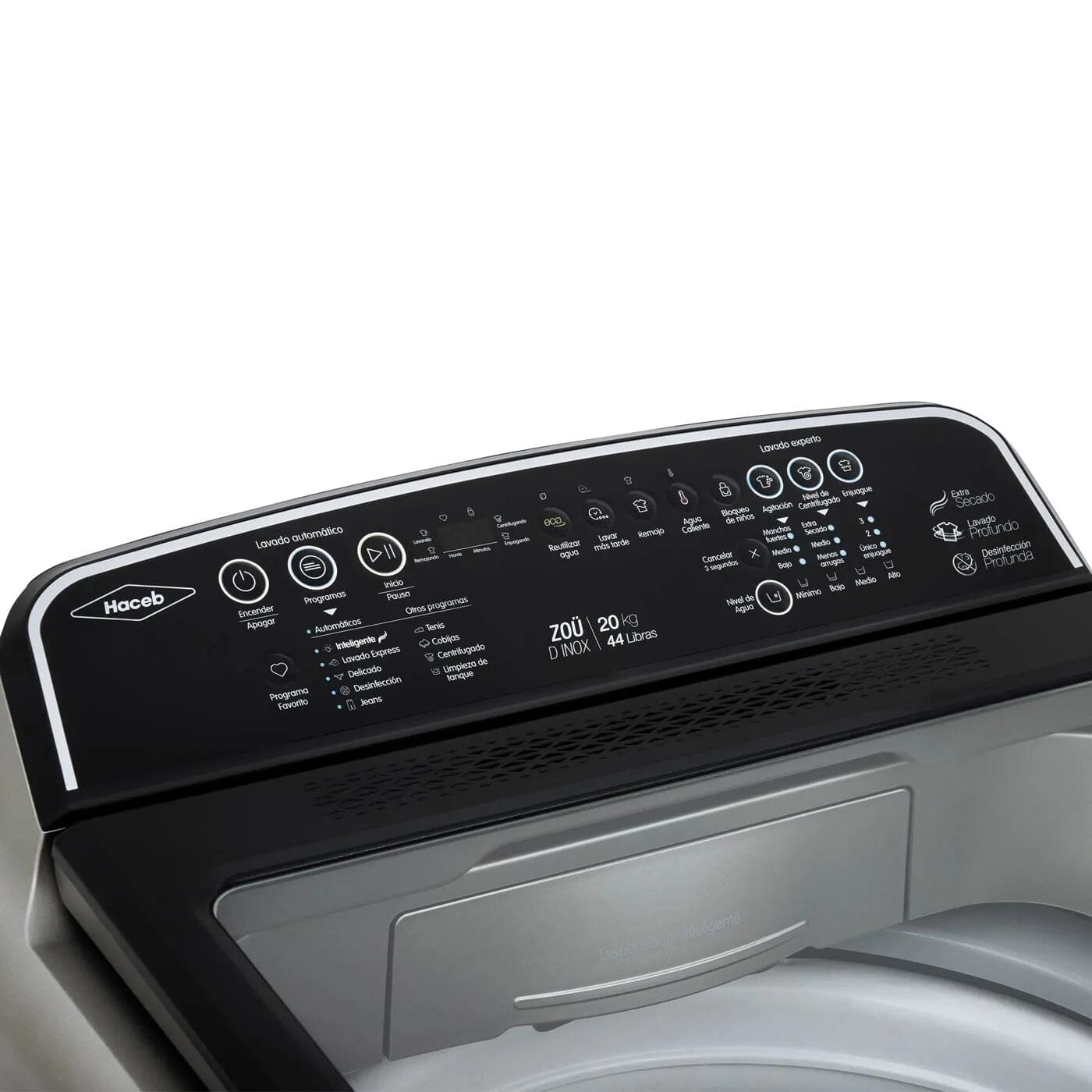 Lavadora Haceb Carga Superior 20Kg ZOÜ Digital Inox img #7