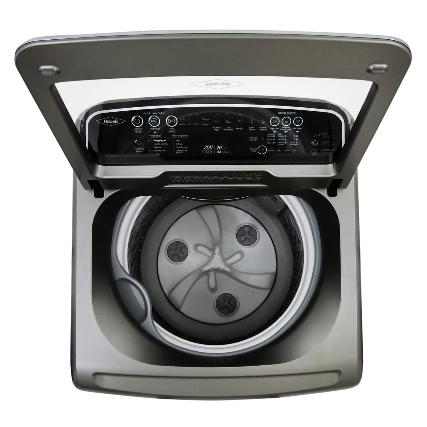 Lavadora Haceb Carga Superior 20Kg ZOÜ Digital Inox img #8
