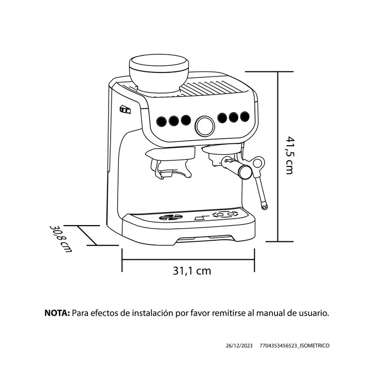 Cafetera Expreso Haceb Con Molino Integrado Inox img #2