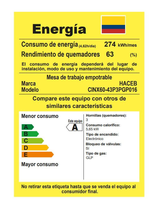 Estufa de Empotrar Haceb 60 cm 3x1 Gas Propano Mixta 120V Inox img #11