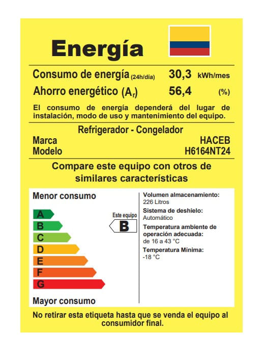 Nevera Haceb No Frost 243 Litros Manija Integrada N243 Negro Esmeralda img #6