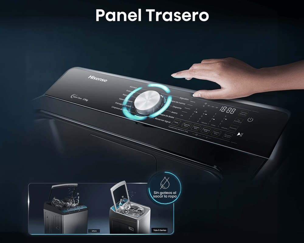 Lavadora Hisense Carga Superior Wifi 23 Kg WT5T2325DT Gris img #7