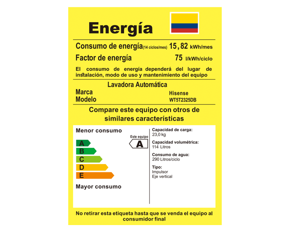 Lavadora Hisense Carga Superior Wifi 23 Kg WT5T2325DT Gris img #8