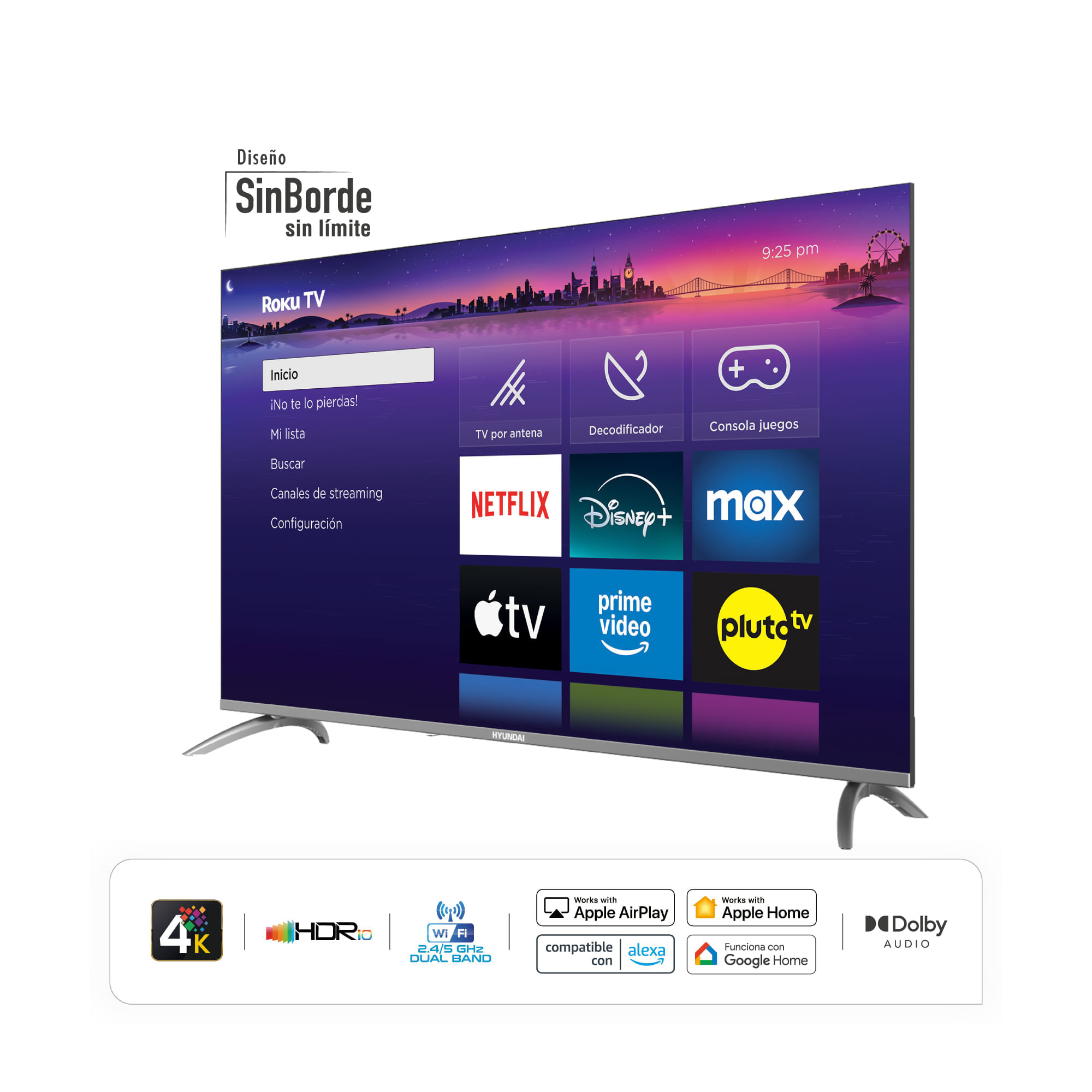 Televisor Hyundai 55" Pulgadas HYLED5527R4KM UHD LED Smart TV Roku img #2
