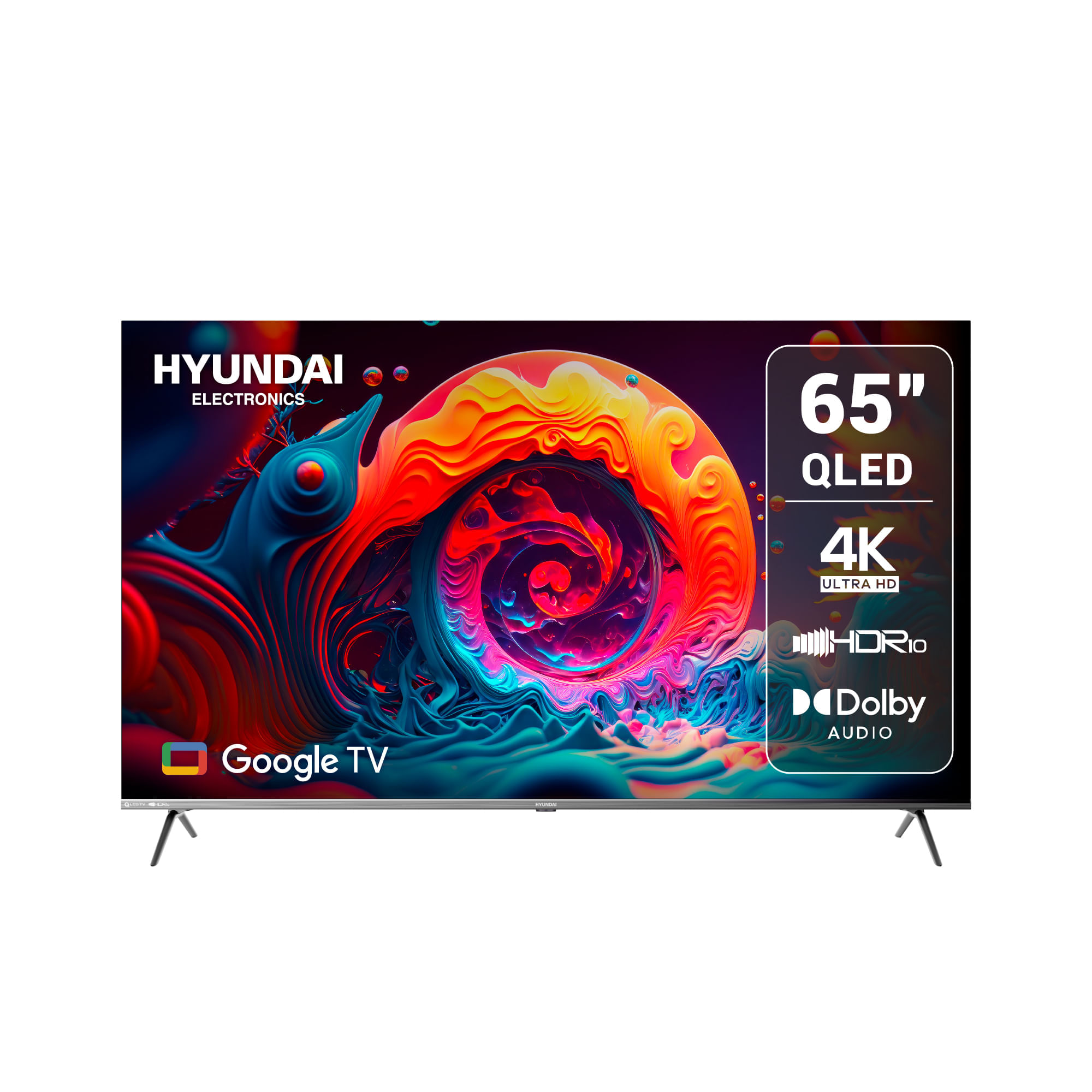 Televisor Hyundai 65" Pulgadas HYLED6513QG 4K UHD QLED Smart TV Google