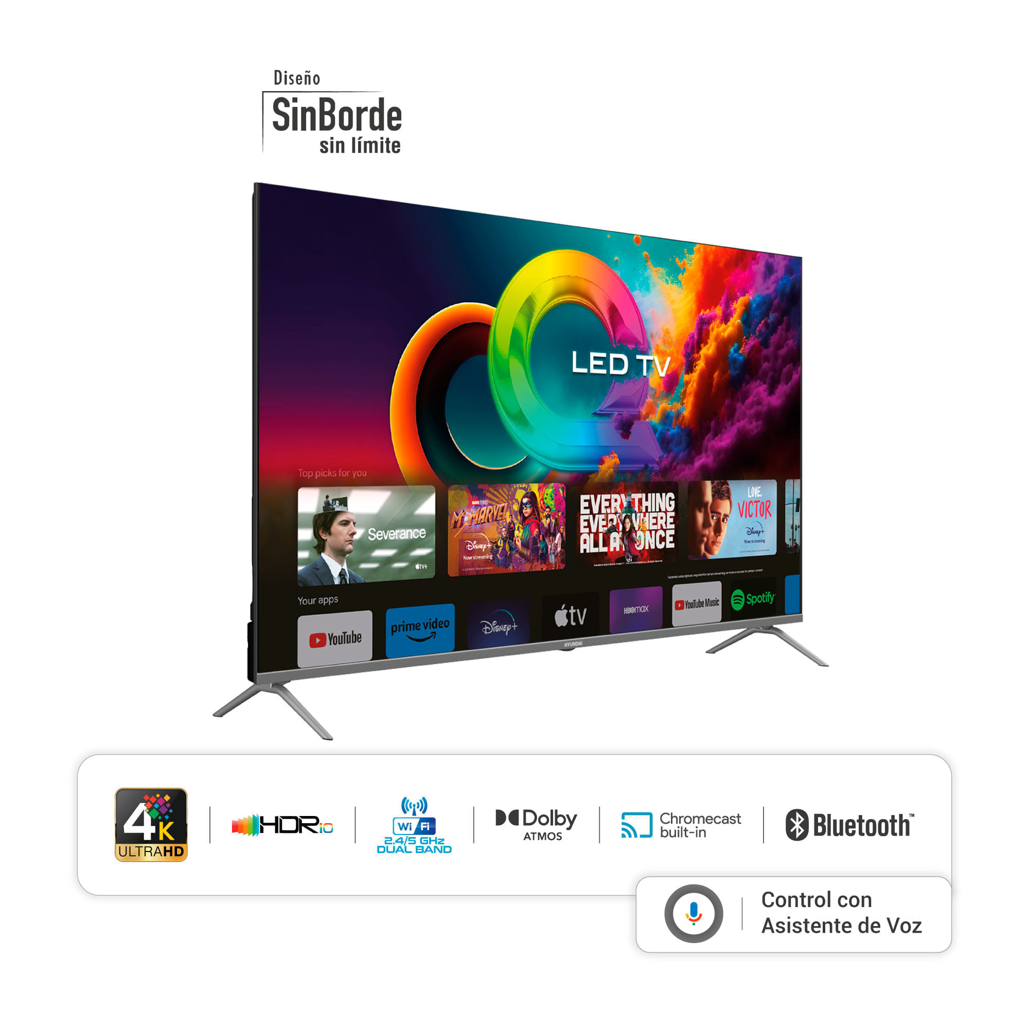 Televisor Hyundai 60" HYLED6005QG 4K UHD QLED Smart TV Google img #3