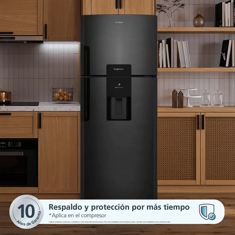 Nevera Mabe No Frost Congelador Superior 415 Litros RMP415YCC Black Steel img #4