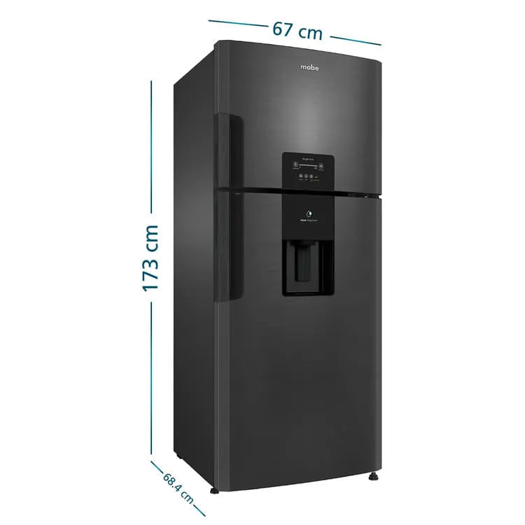 Nevera Mabe No Frost Congelador Superior 415 Litros RMP415ZCC Black Steel img #2