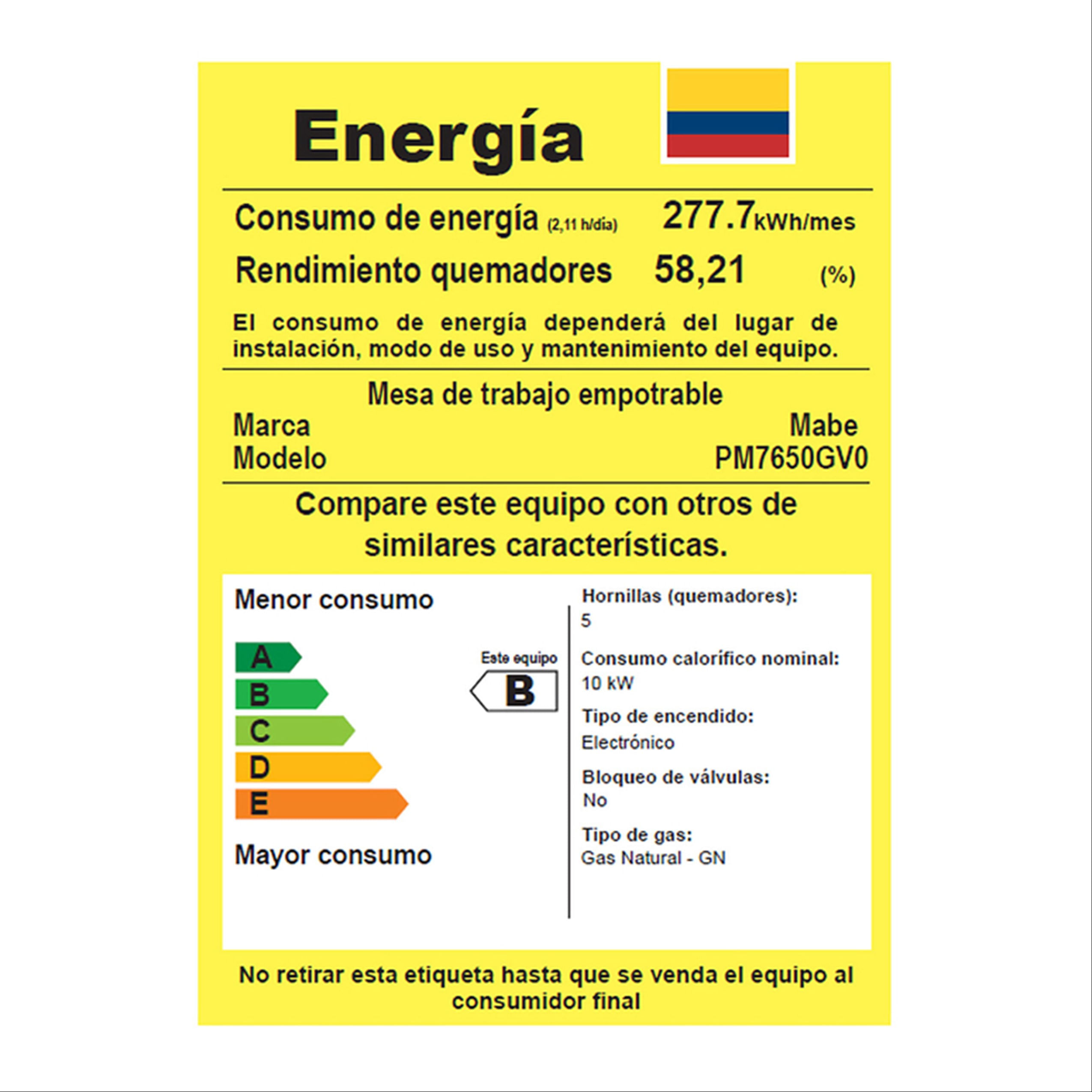 Cubierta Empotrable a Gas de 76 cm Vidrio Negro Mabe - PM7650GV0 img #6