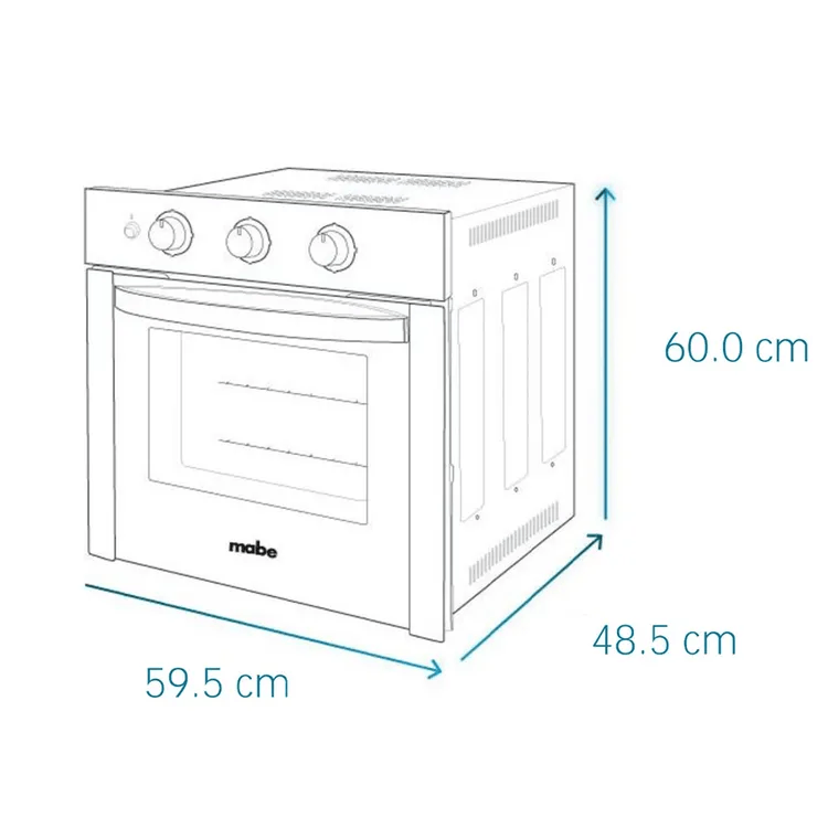Horno de empotrar Mabe 60 cm Gas Natural HM6027GWAI0 Inox img #2