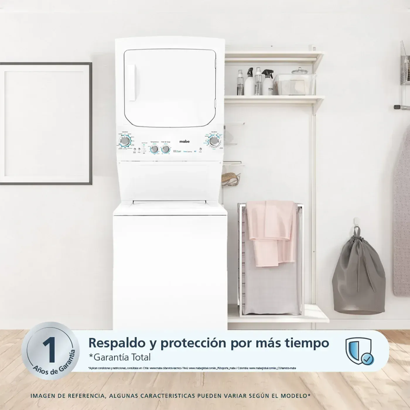 Torre de Lavado y Secado Mabe a Gas 22 Kilos MCLC2240GSBB0 Blanco img #5