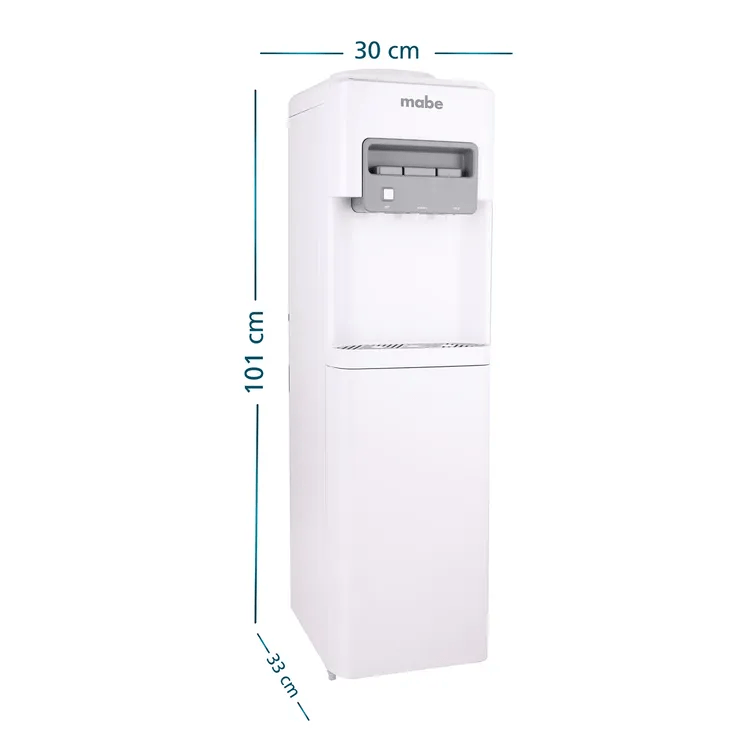 Dispensador de agua Mabe de piso para botellón con gabinete EMTLP3TBB Blanco img #2