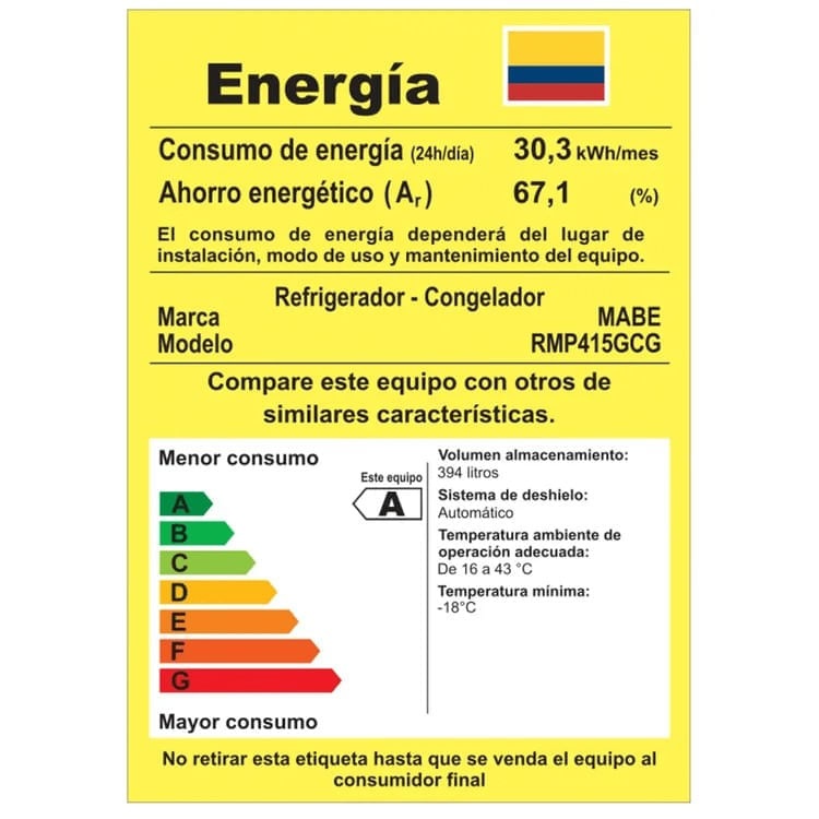 Nevera Mabe No Frost Congelador Superior 415 Litros RMP415GCG Grafito img #8