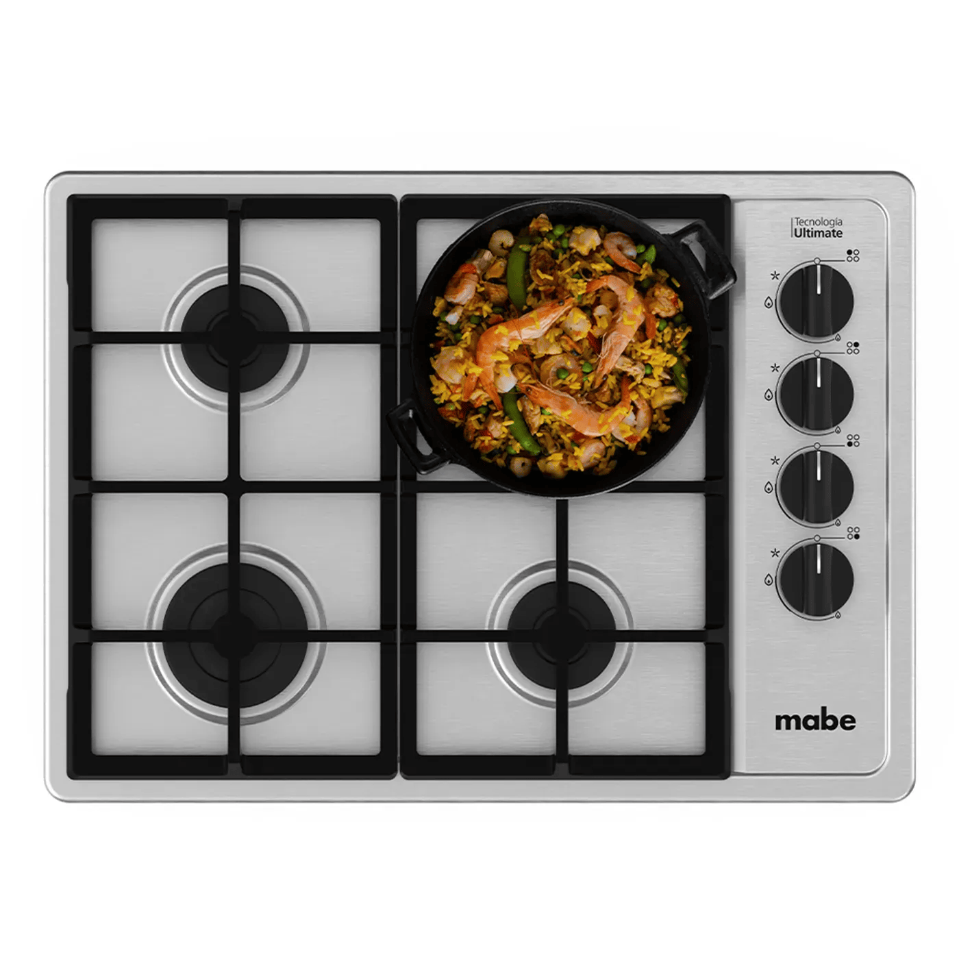 Estufa de Empotrar Mabe 60 cm 4 Puestos Gas Natural PM6044NF0 Inox img #5