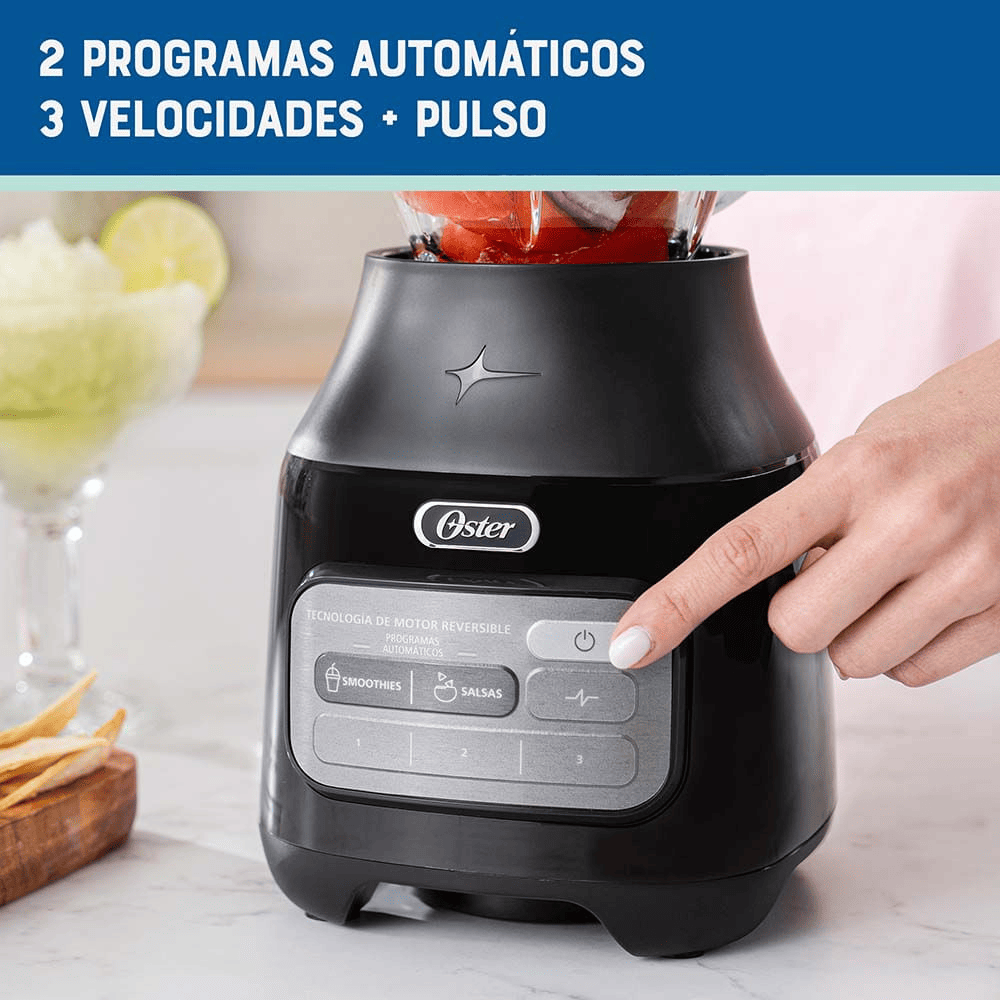 Licuadora Oster Tecnología Reversible Vaso de Vidrio BLSTPEGBRT Negro img #6