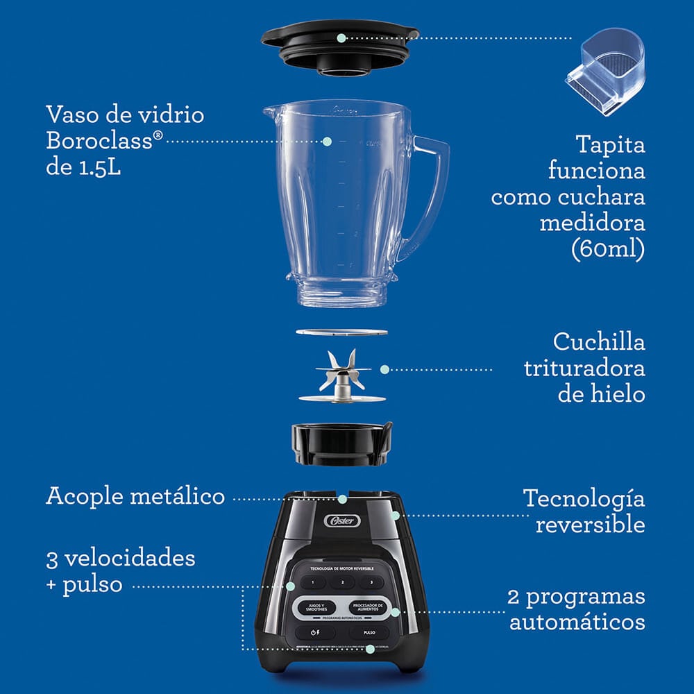 Licuadora Oster 3 Velocidades BLSTPYG1309B Negra img #12