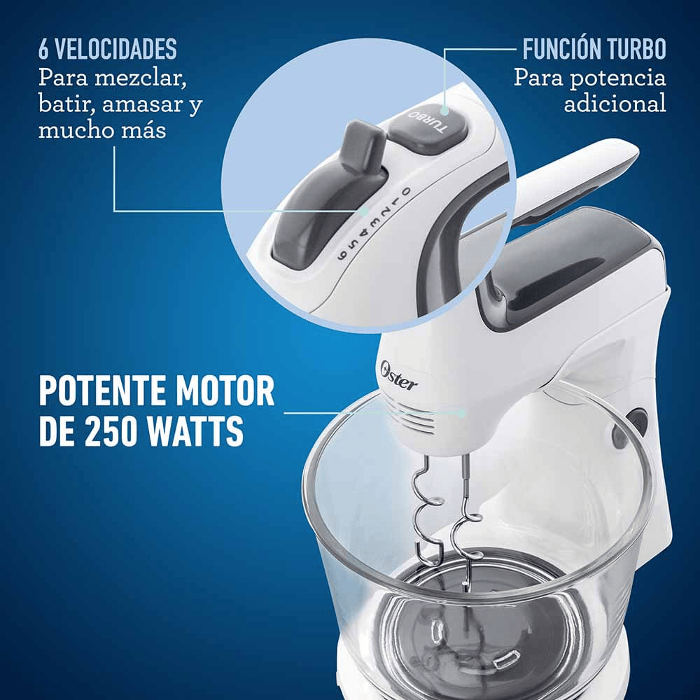 Batidora de mano y pedestal Oster 6 Velocidades FPSTHS3611 Blanca img #4