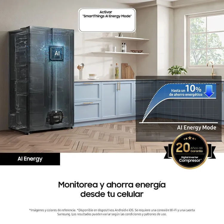 Nevecón Samsung Side by Side 583 Litros Inteligencia Artificial RS57DG4000B4CO Negro img #5