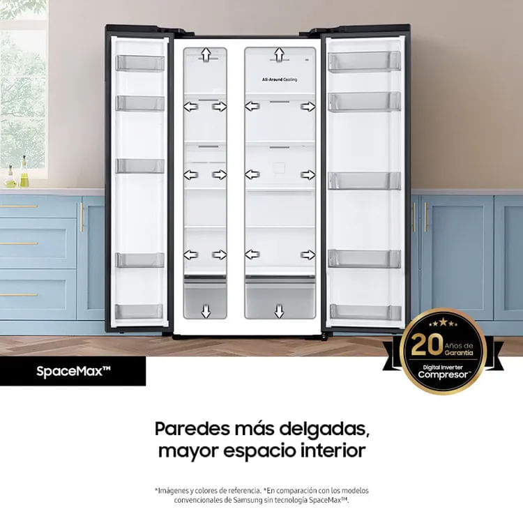 Nevecón Samsung Side by Side 583 Litros Inteligencia Artificial RS57DG4000B4CO Negro img #7