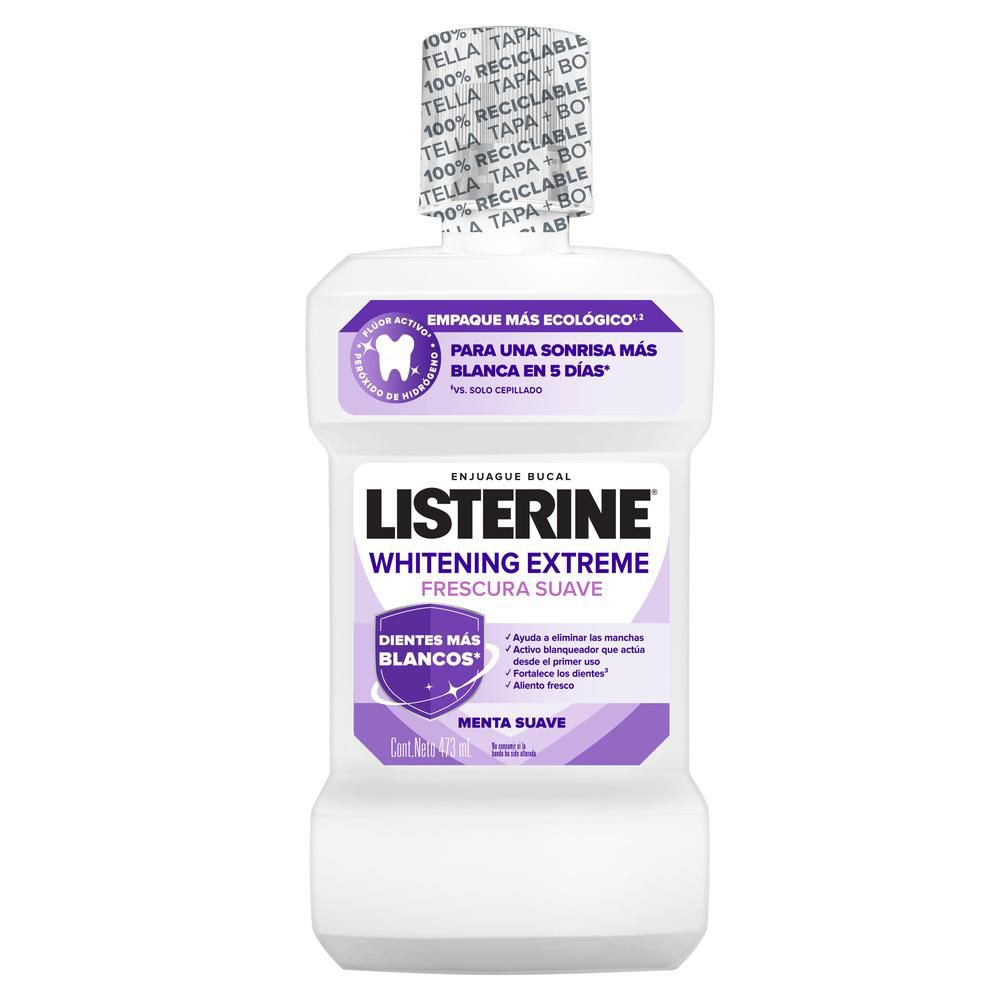 Enjuague bucal LISTERINE whitening extreme frescura suave (473  ml) img #2