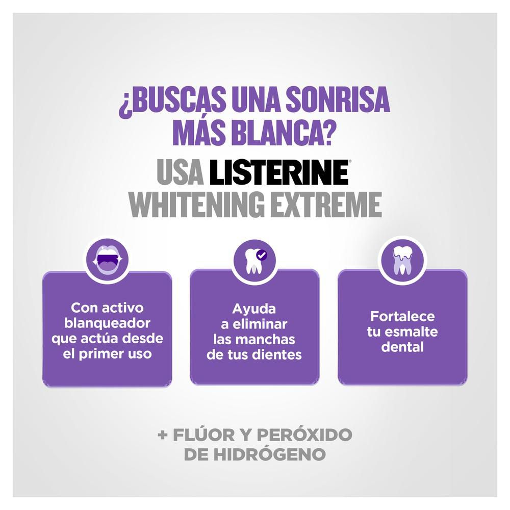 Enjuague bucal LISTERINE whitening extreme frescura suave (473  ml) img #4