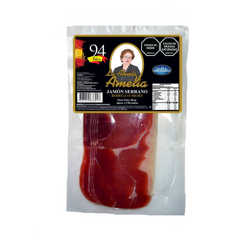 Jamón serrano LA ABUELA AMELIA bodega 14 meses (60  gr) img #1