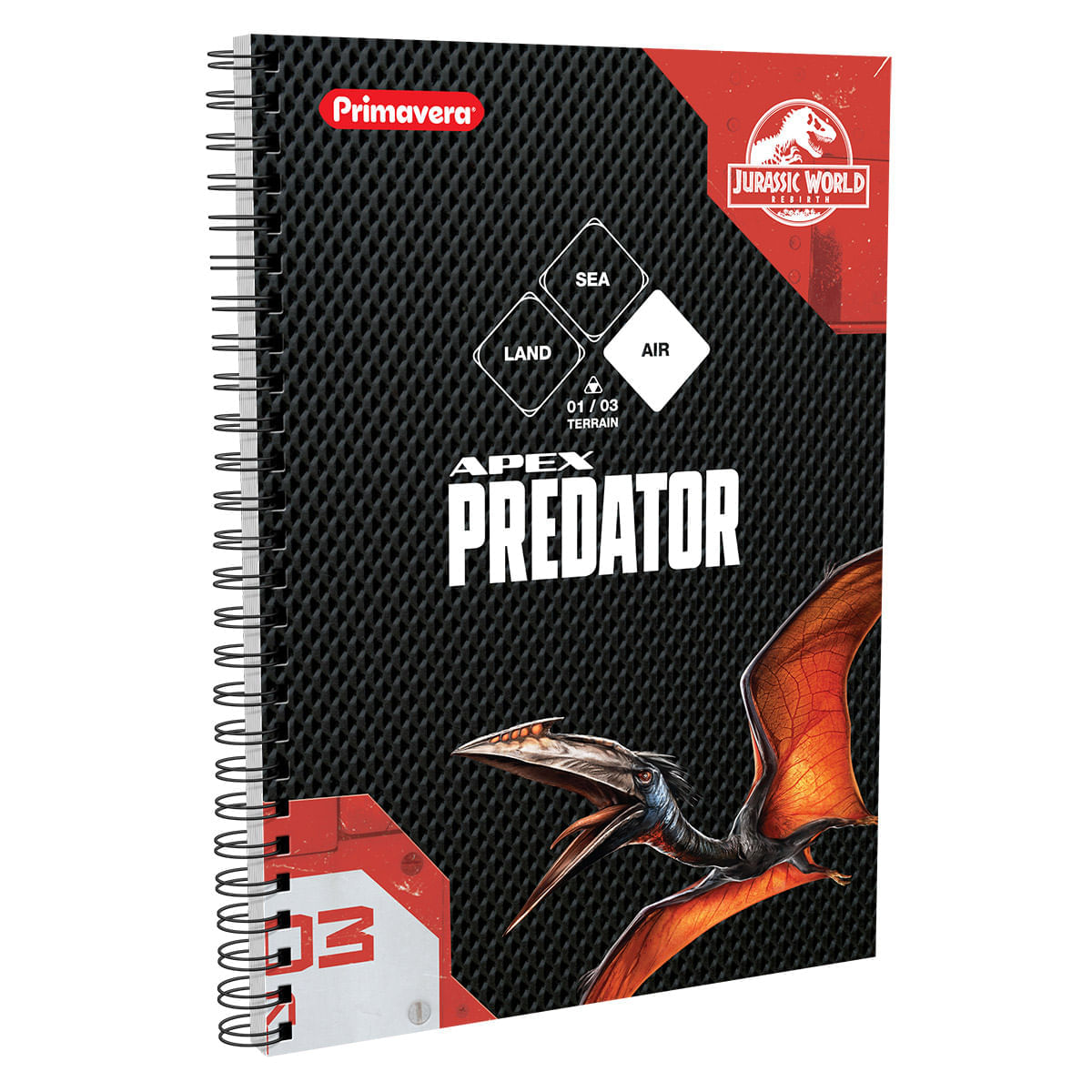 Cuaderno Argollado Pasta Dura Grande Jurassic World Rebirth Apex Predator img #1