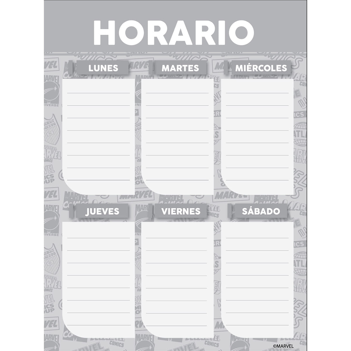 Cuaderno Argollado Grande Multimaterias Marvel Logos Identidad img #5