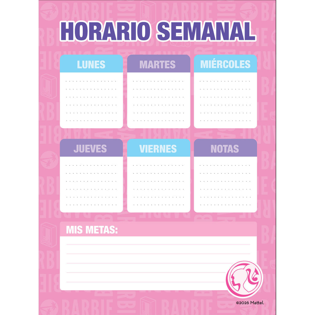 Cuaderno Argollado Pasta Dura  Barbie Grande Made In Malibu img #5