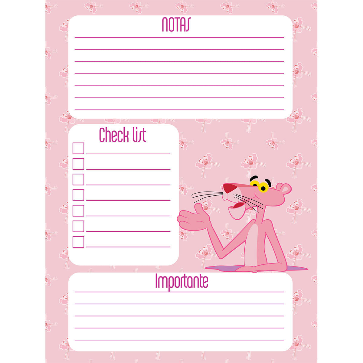 Cuaderno Argollado Pasta Dura  Pantera Rosa Grande Diamante img #7