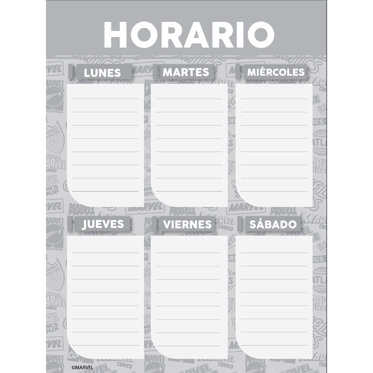 Cuaderno Argollado Pasta Dura  Marvel Logos Grande Negro img #5