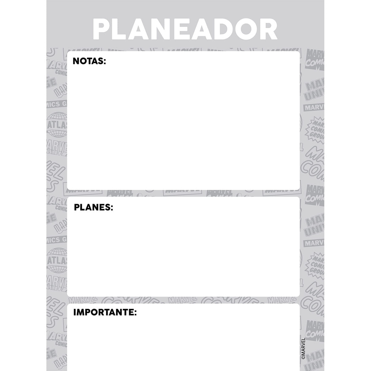 Cuaderno Argollado Pasta Dura  Marvel Logos Grande Negro img #7