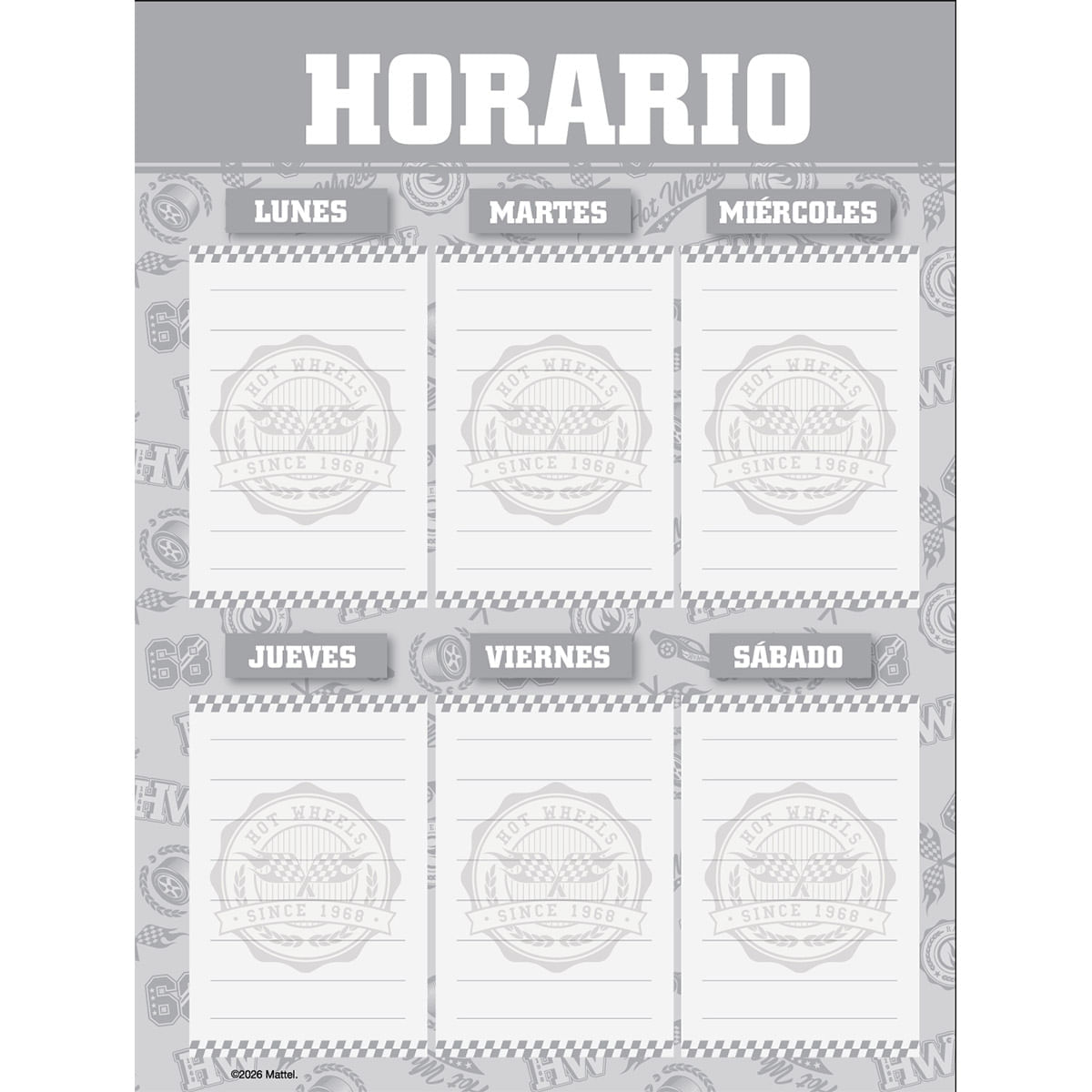 Cuaderno Argollado Pasta Dura  Hot Wheels Grande All Star img #5