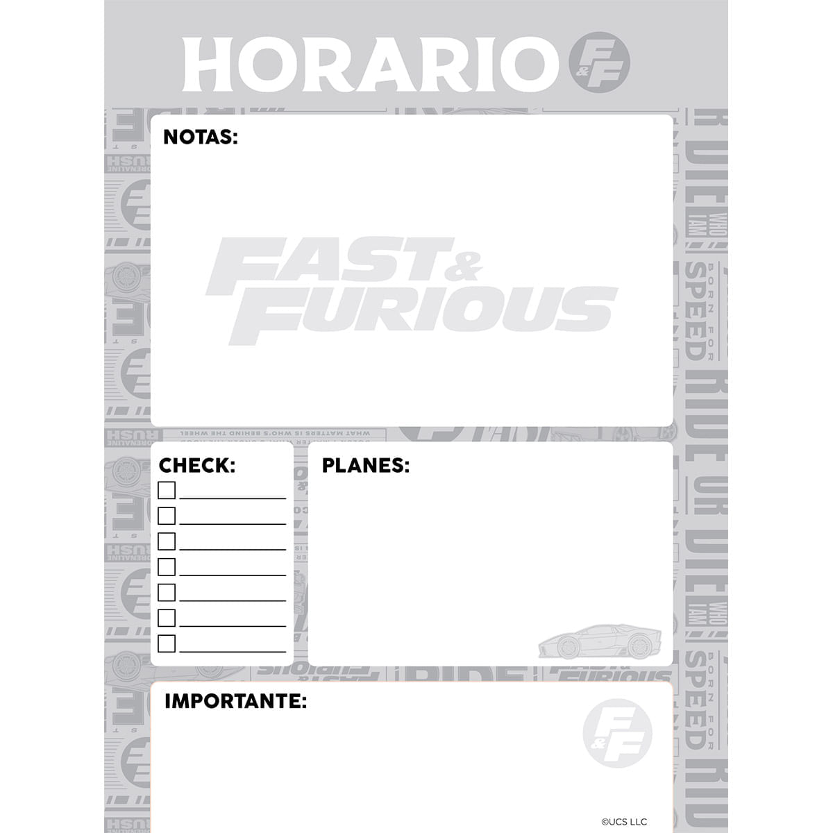 Cuaderno Argollado Pasta Dura  Fast & Furious Grande That´s Who I am img #7