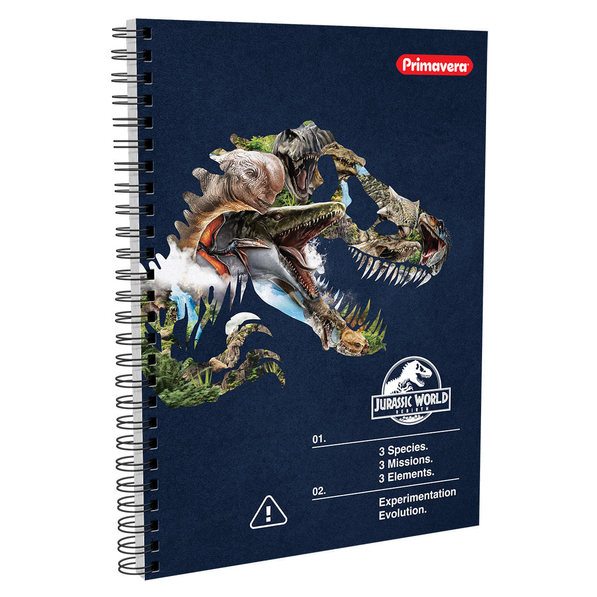 Cuaderno Argollado Pasta Dura Grande Jurassic World Rebirth 3 Species - 3 Missions - 3 Elements img #1