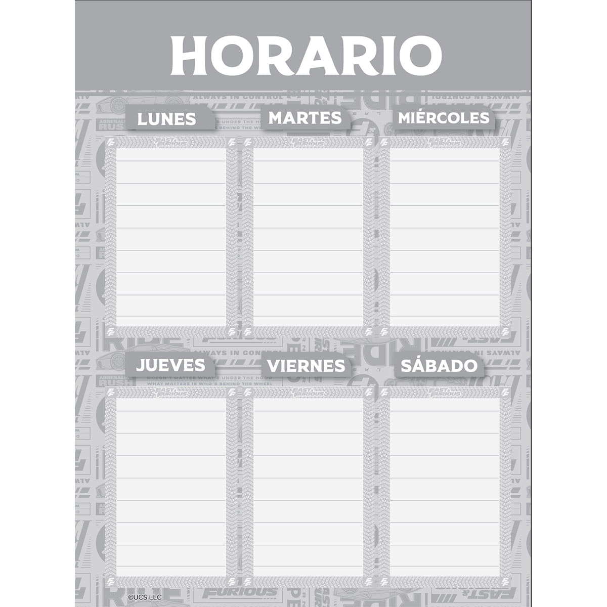 Cuaderno Argollado Pasta Dura  Fast & Furious Grande Ride Signs img #5