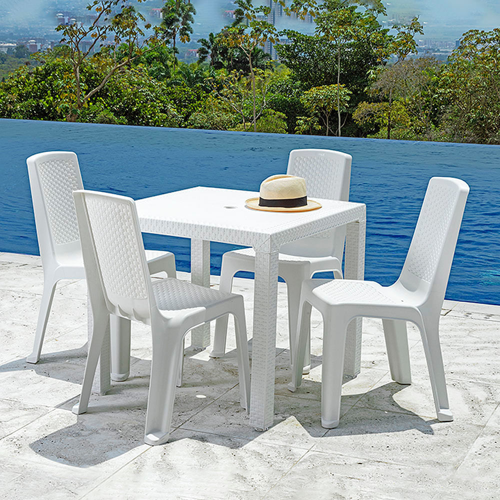 Combo Comedor Eterna (1 Mesa + 4 Sillas Sin Brazos) img #1