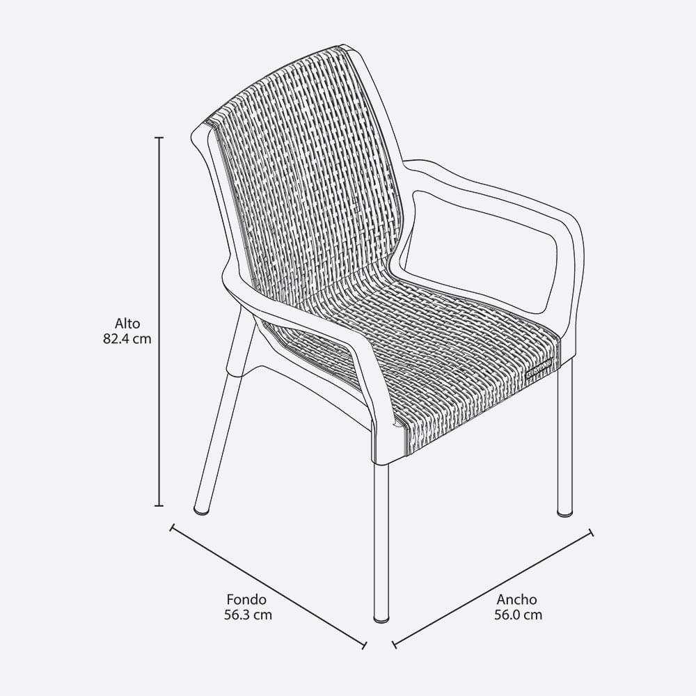 Combo Comedor Shia (1 Mesa + 4 Sillas Con Brazos) img #7