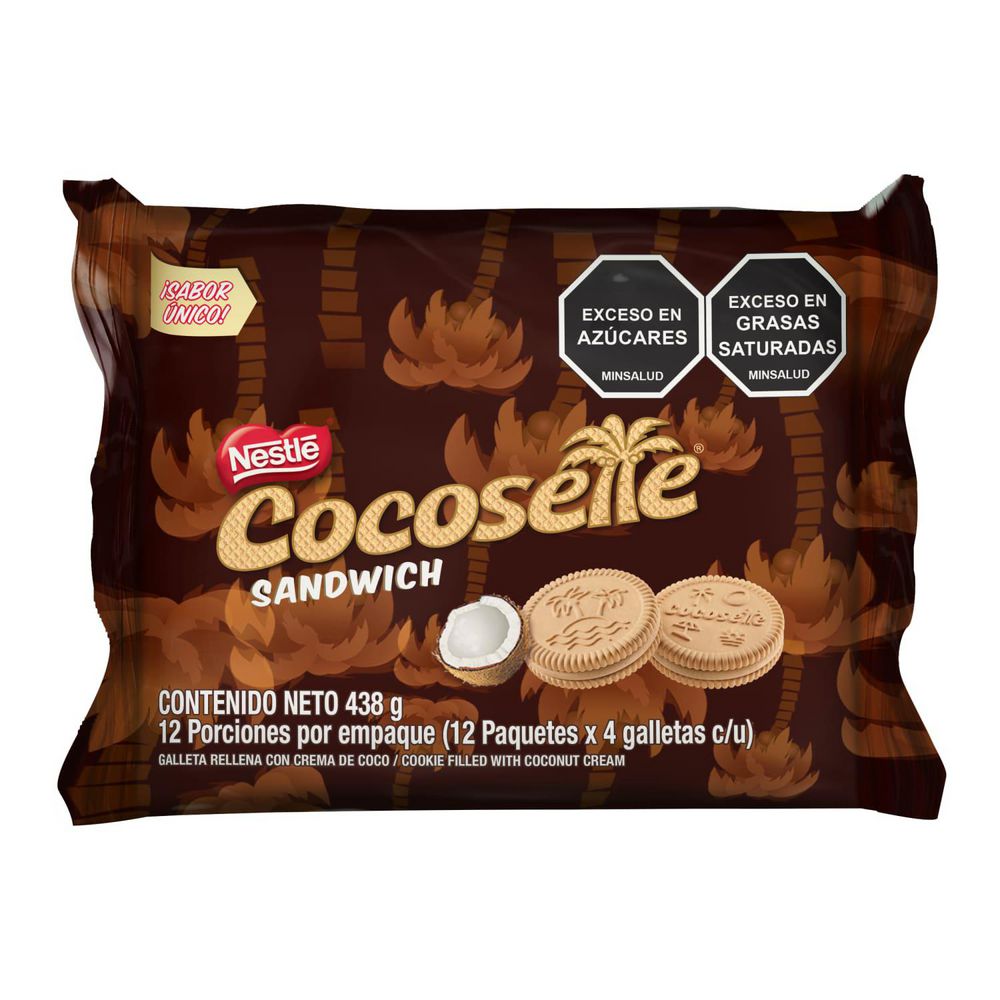 Galletas COCOSETTE sándwich rellenas crema de coco (438  gr) img #1