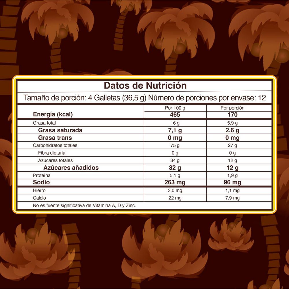 Galletas COCOSETTE sándwich rellenas crema de coco (438  gr) img #3