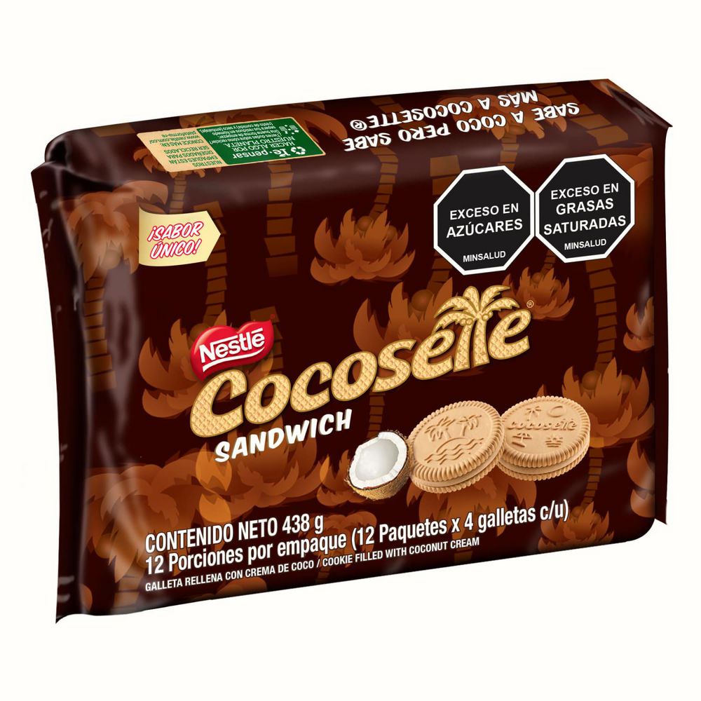 Galletas COCOSETTE sándwich rellenas crema de coco (438  gr) img #4