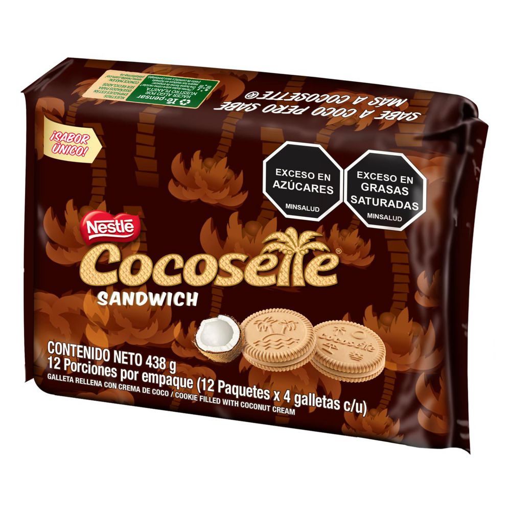 Galletas COCOSETTE sándwich rellenas crema de coco (438  gr) img #5